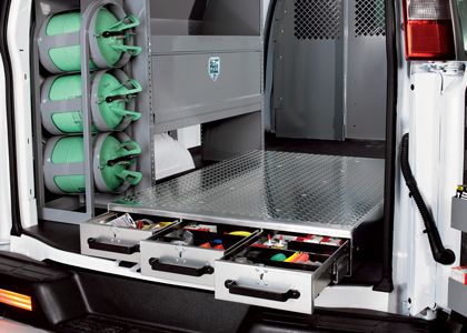 Heavy-Duty Aluminum Slide Drawer Floor Storage Units - American Van Equipment